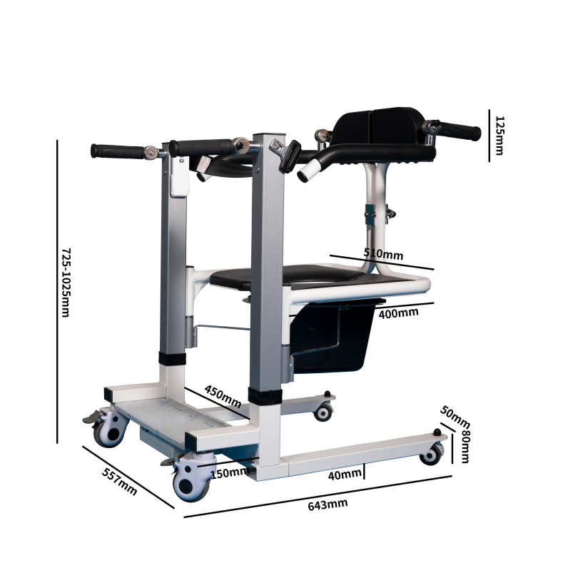 Cross-border dedicated electric lifting and relocation machine with potty, paralyzed patients, elderly people, home use with foot brake relocation machine Specification image
