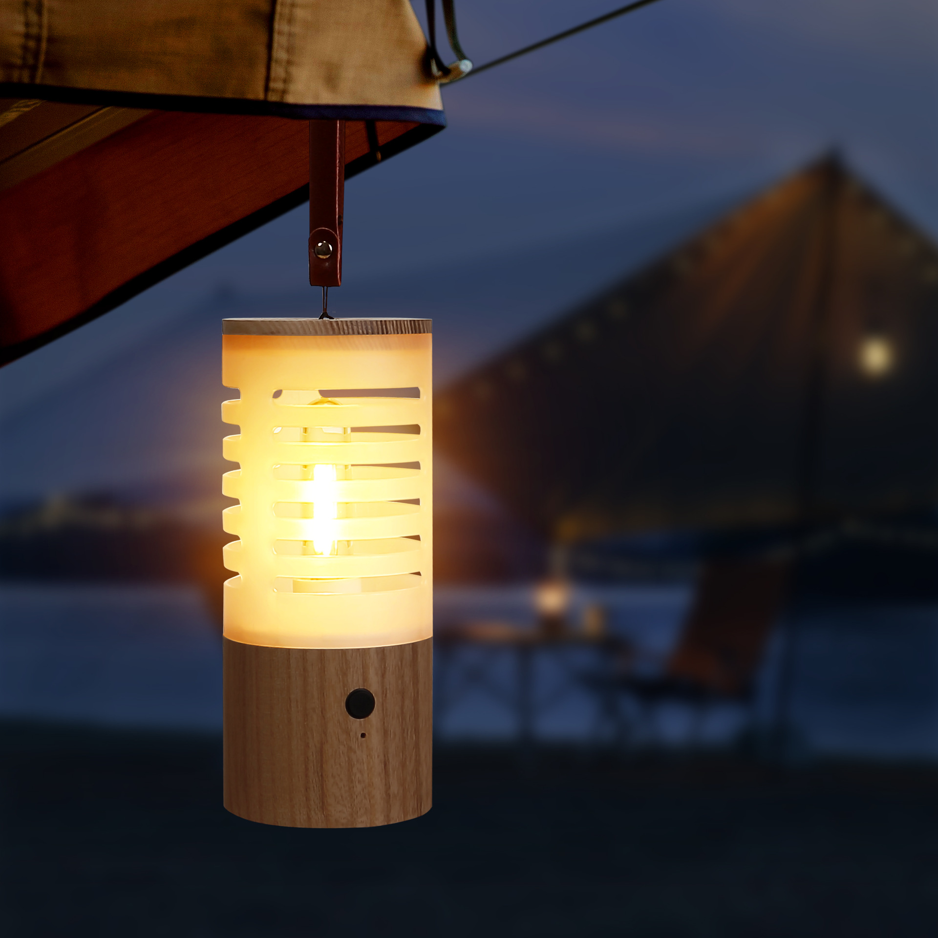 Great outdoor night light atmosphere warm light illumination tent portable cross-border foreign trade solid wood campsite camping light