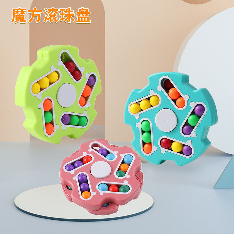 Novel cross-border stress-relieving Rotating Magic beans Fingertip stress-relieving Finger gyroscope Children's Magic Beans Rubik's Cube Educational Cross-border Toy Rubik's Cube Ball Disk Stress-relieving Application Scenario