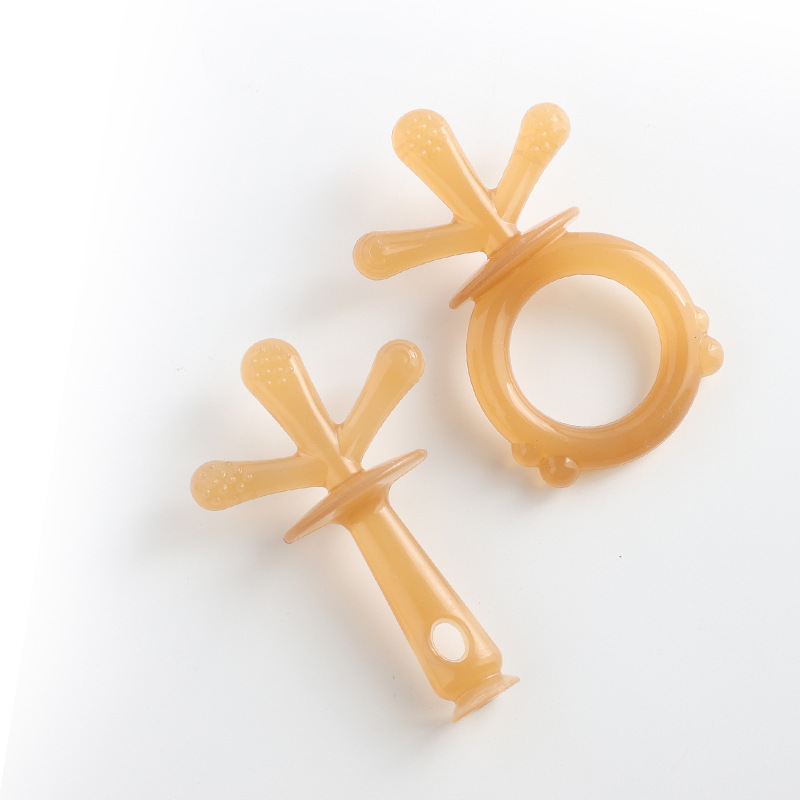 牙胶/硅胶奶嘴链/牙胶手套白底实物图