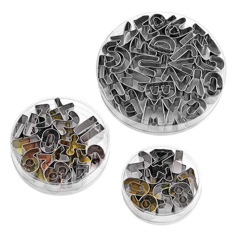 26 English Letters Stainless Steel Cookie Cake Mold 9 Numbers Add Subtract Multiply Divide Diy Family Activity Vegetable And Fruit Cutting Item Picture