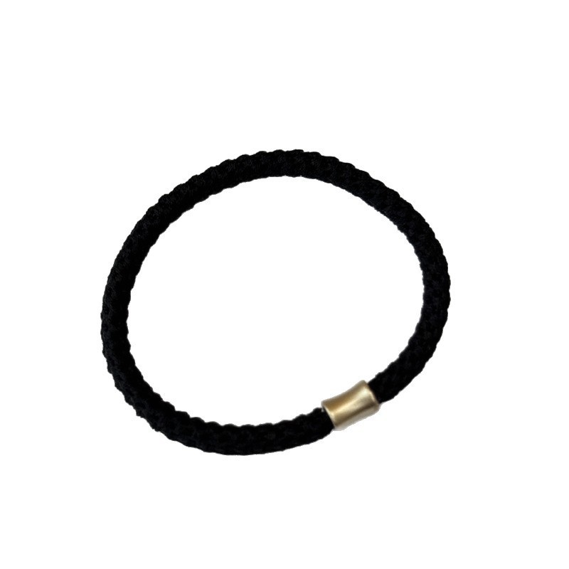 Korean-style simple hair tie for girls, elastic and durable basic hair tie, thick network wire, hemp rope, daily hair tying, ponytail rubber band Item Picture