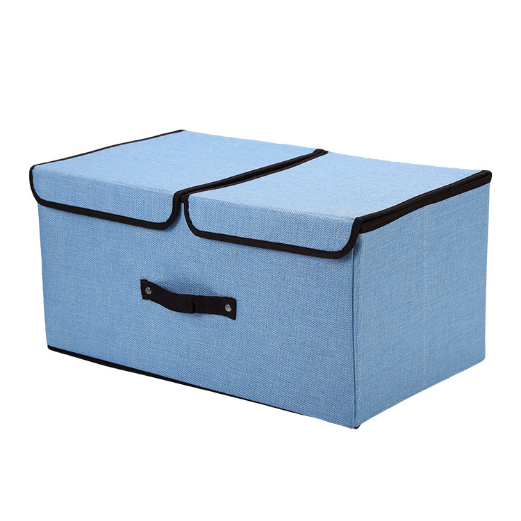 Caja de almacenamiento de ropa de algodón y lino con doble cubierta Application Scenario