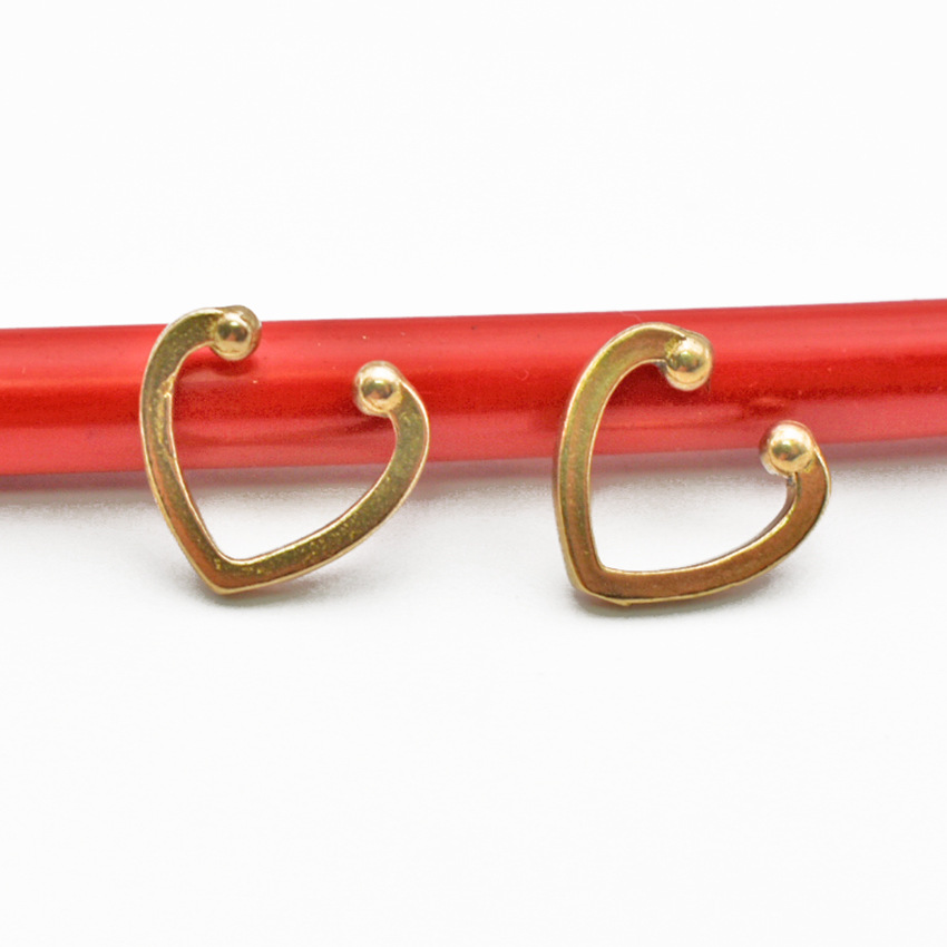 New Hot-Selling Bracelet Earrings Pendant Necklace Accessories Diy Copper Jewelry Accessories Cross-Border Love Shaped Ear Bone Clips Specification drawing