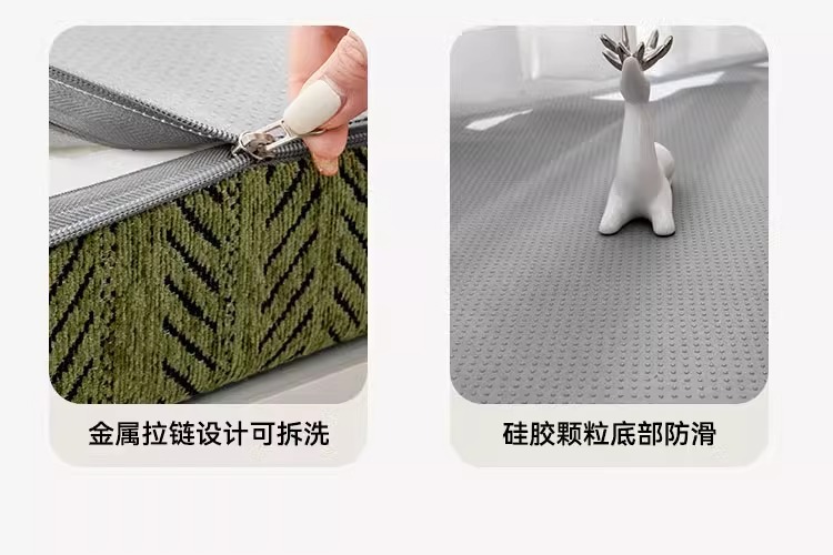 复古鱼骨纹雪尼尔飘窗垫窗台垫高级感阳台卧室垫子坐垫可拆洗飘窗详情14