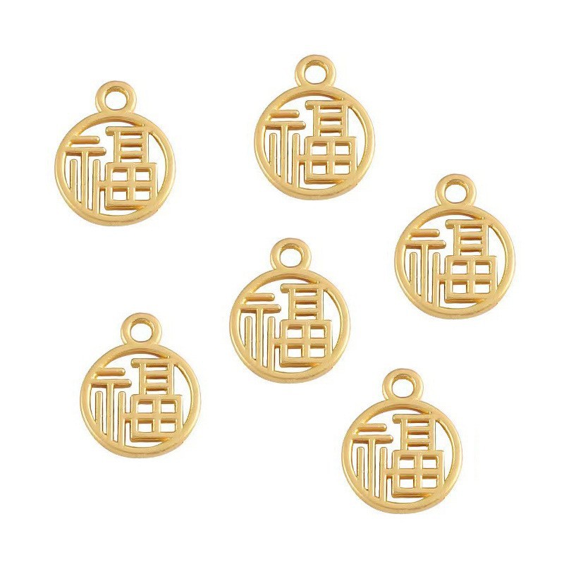 Diy Accessories Xiao Fu Brand Pendant Chinese Retro Style Fu Character Bracelet Necklace Pendant Festival Jewelry Earrings Accessories