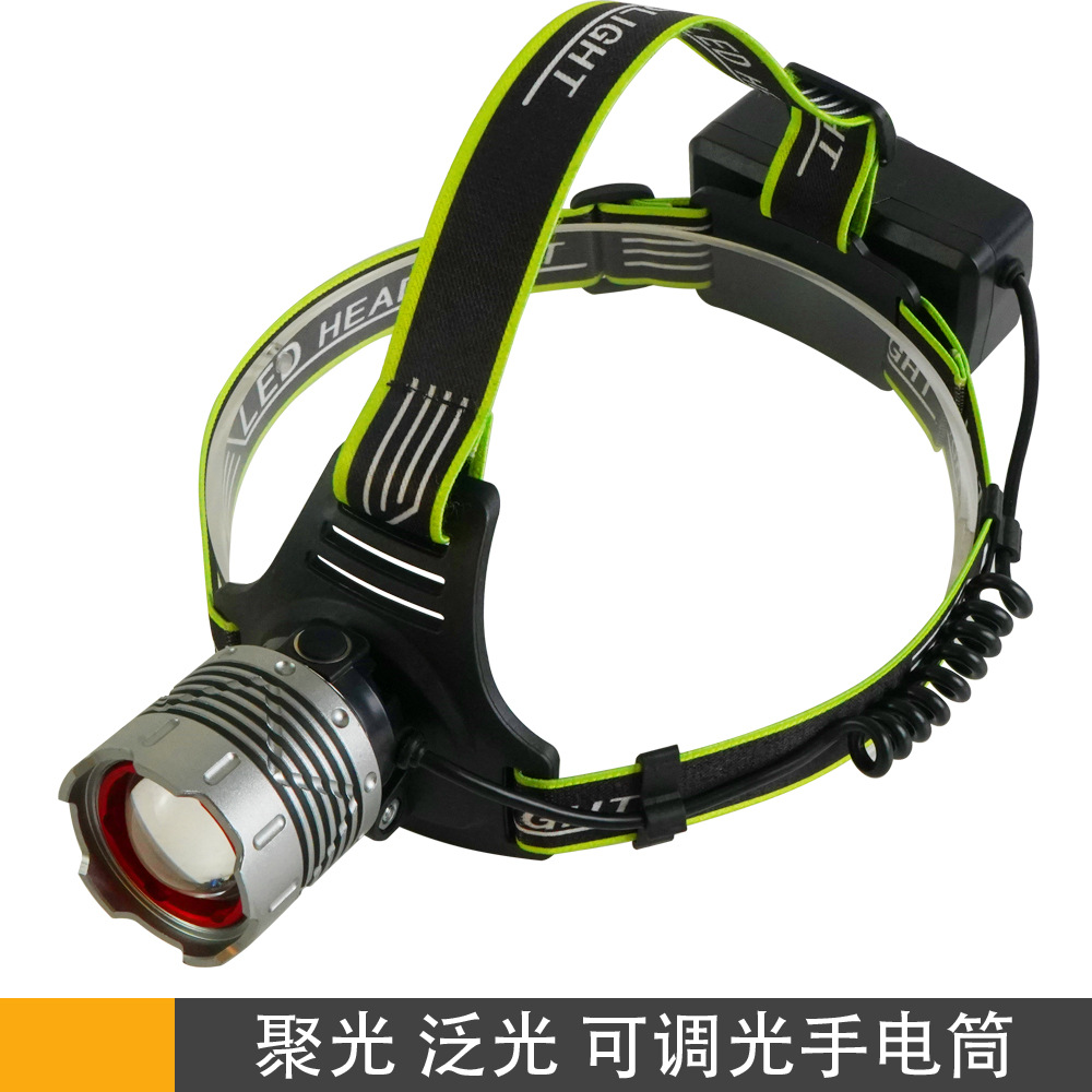 New Telescopic Zoom Headlight High Power White Laser Light Bead Strong Bald Head Wearing Light Outdoor Fishing Wild Fishing Headlight details Picture