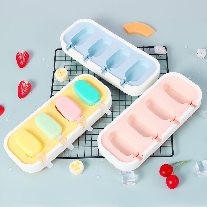 New Food Grade Silicone Ice Cream Mold Diy Ice Cream Mold Household Cartoon Ice Lattice Mold Application Scenario