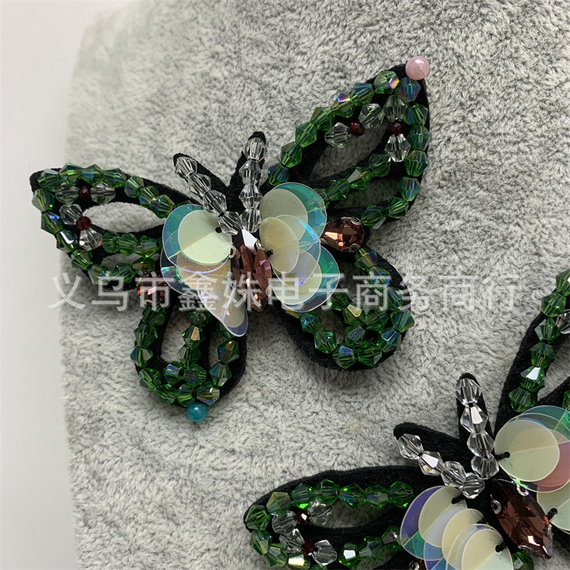 Crystal butterfly beaded fabric stickers DIY clothing accessories, clothing accessories, bag accessories Specification image