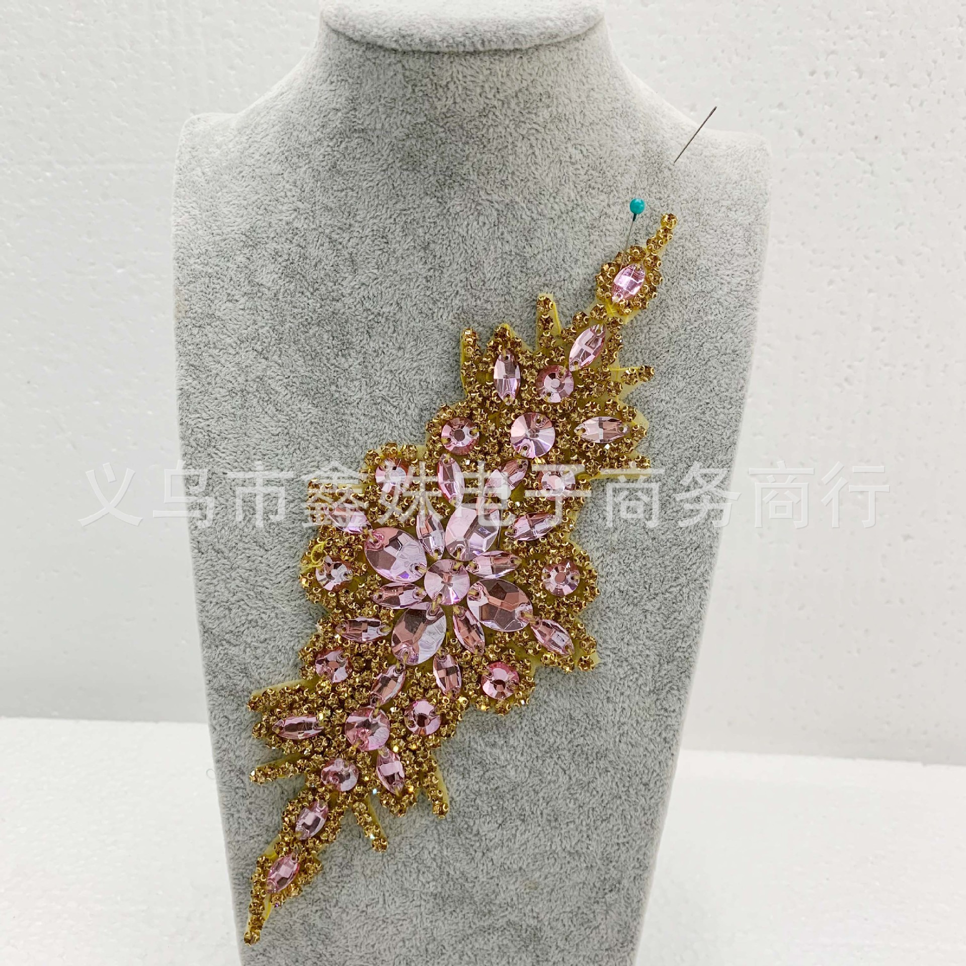 Alto grado de lujo strass vestido de novia cintura cierre espalda adhesivo insertos de diamantes accesorios de ropa aros de pelo details Picture