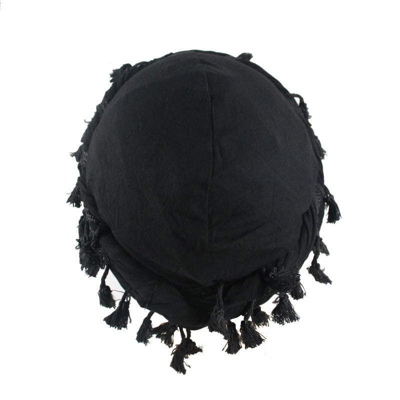 New cross-border products: European and American men's color-lined pullover cap, fringed headscarf cap, and women's personalized hair care twist cap Item Picture