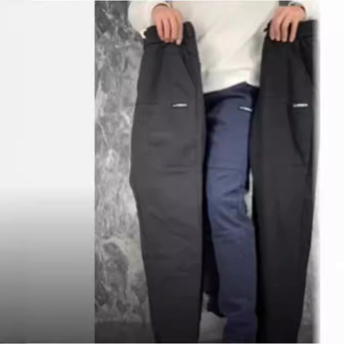 2022 Summer ice silk patchwork six-pocket embroidery high-stretch men's casual pants, Douyin Kuaishou popular casual skinny pants Application Scenario