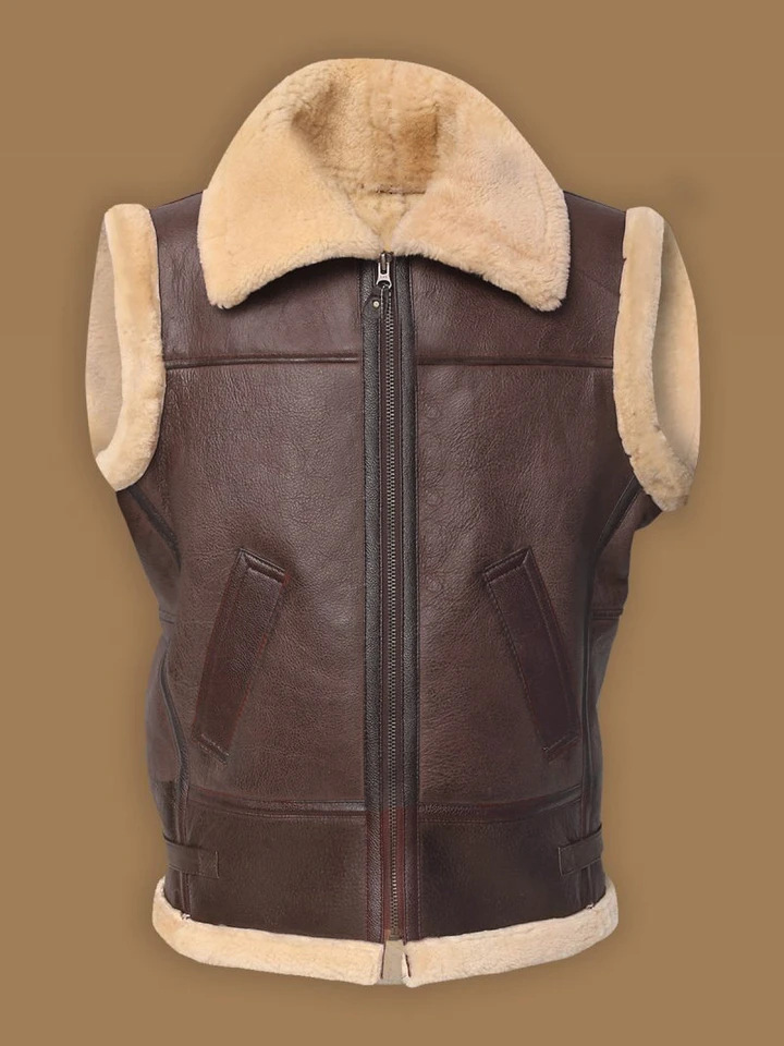 Winter youth zipper hoodless casual side-sewn pocket fur one-piece vest 6612 details Picture