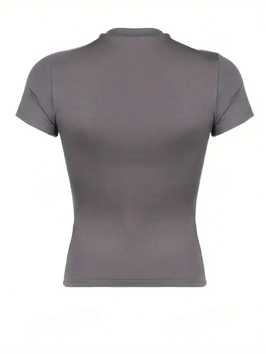 2026 amazon temu hiyin estilo europeo y americano explosión color sólido cuello redondo básico manga corta estilo corto camiseta transfronteriza comercio exterior mujeres pic 18