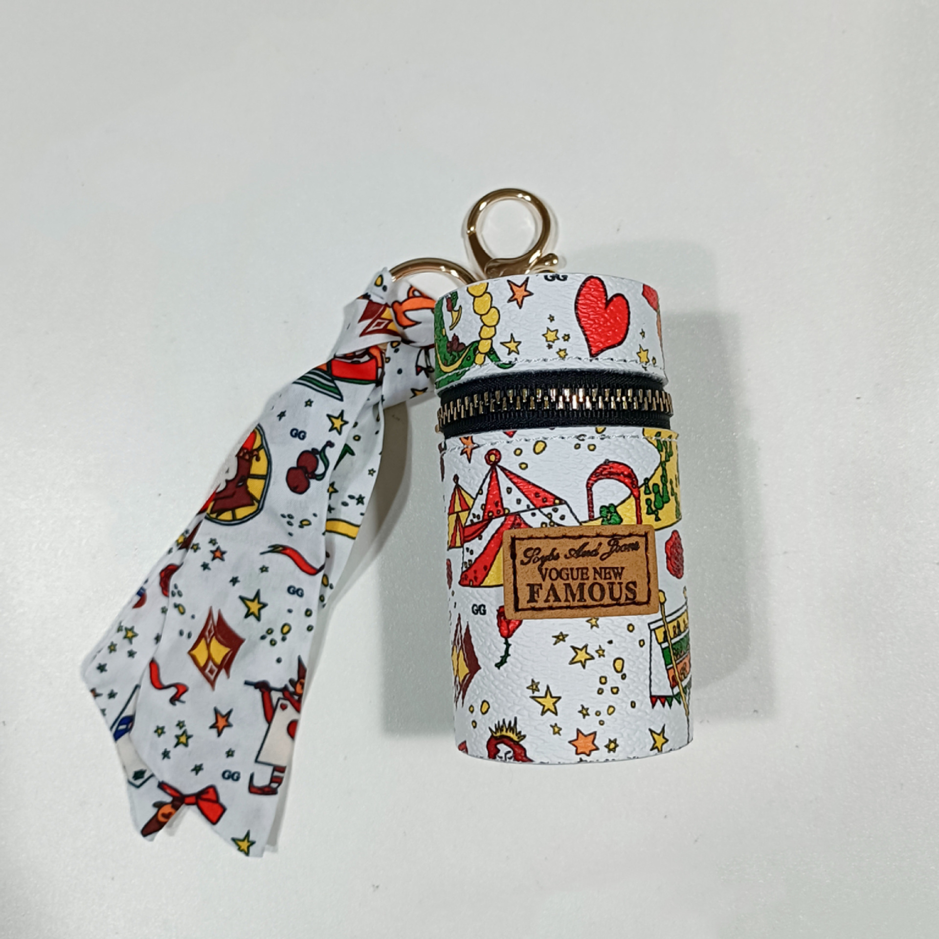 22 New Presbyopia Keychain New Cylinder Lip Balm Bag Lipstick Storage Mini Coin Purse Small Portable Specification drawing