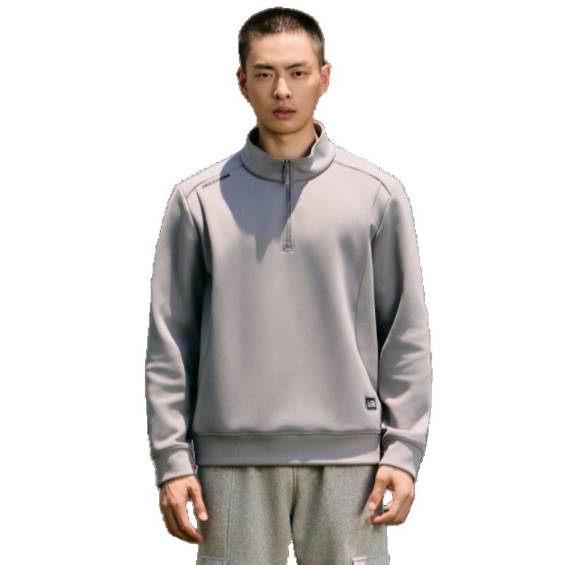 Autumn and winter new semi-zipper sweatshirt for men, outdoor casual sports base layer top, long-sleeved sweatshirt, stand-up collar jacket Item Picture