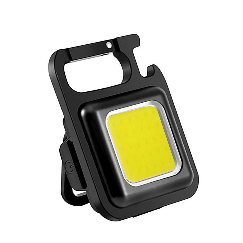 Multi-functional mini keychain light portable folding work light Type-C charging COB high-brightness outdoor emergency light Item Picture