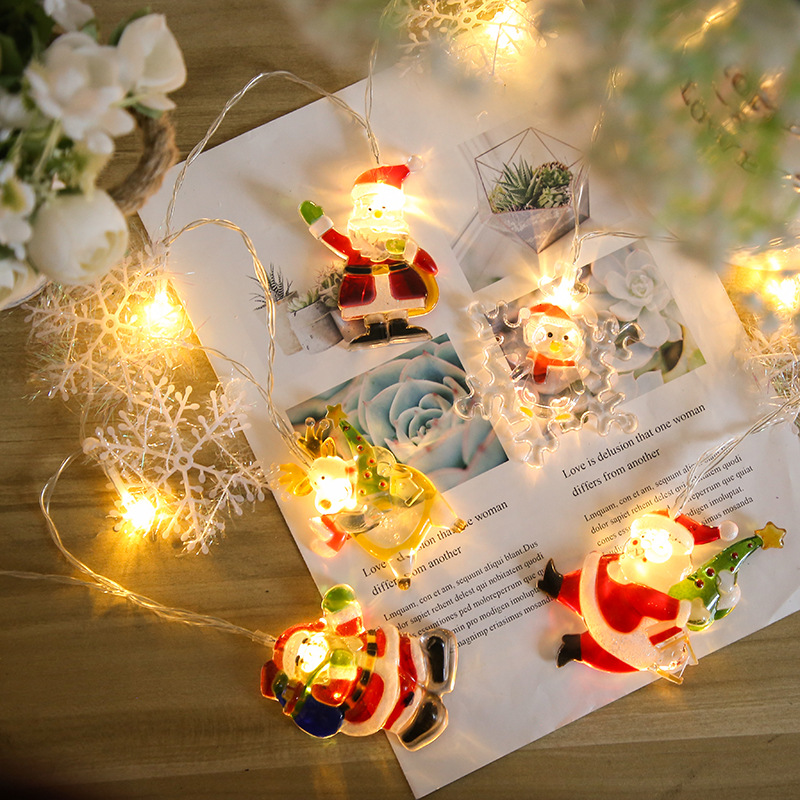 Nuevo amazon led santa snow flowerlight string serie de navidad navidad decoración festiva luz fabricante al por mayor details Picture