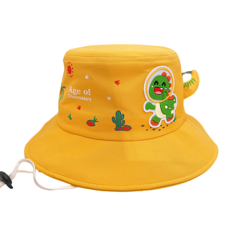 Children's Hat Fisherman Hat Children's Basin Hat New Children's Hat Cute Baby Fisherman Hat Travel Beach Visor Cartoon Dinosaur Children's Hat Spring And Autumn Application Scenario
