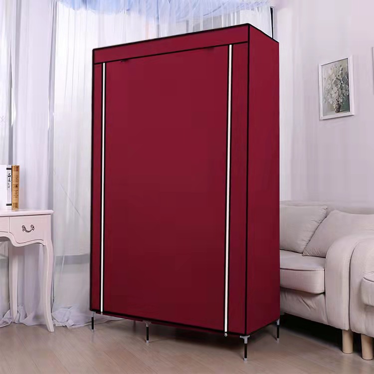 New Korean-Style Non-Woven Wardrobe Combination Overall Simple Wardrobe Large Zipper Dustproof Wardrobe Factory Direct Supply Item Picture