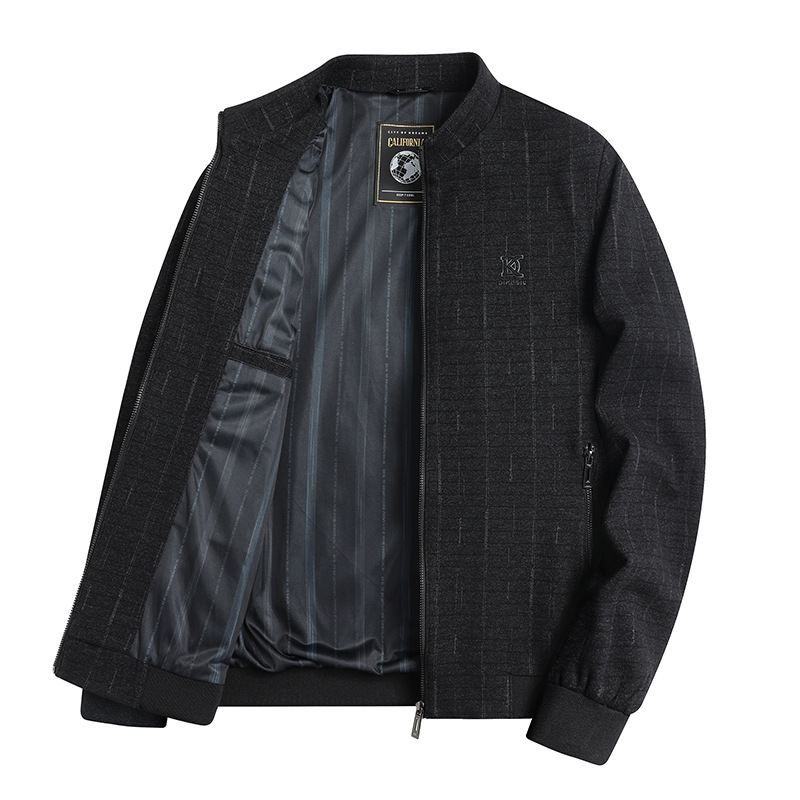 Dad Men's jacket 2023 New style casual stand-up collar jacket for middle-aged and elderly men spring and autumn wear, men's thickened coat Item Picture