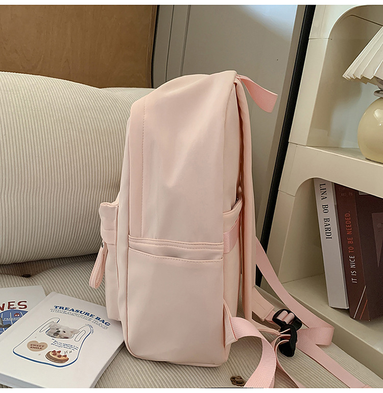 书包女ins 小清新高中生双肩包女纯色少女旅行背包男耐磨休闲背包详情39