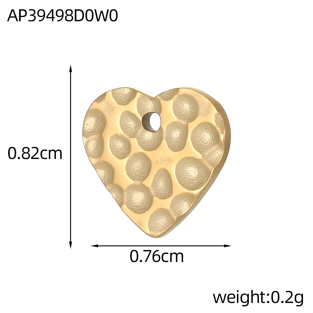 Cross-border best-selling stainless steel pendant texture pattern round plate heart four-leaf clover diy bracelet necklace accessory pic 42