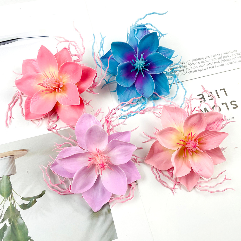 仿真龙须茉莉花朵 手感布假花少数民族头饰簪花制作配件diy小摆件