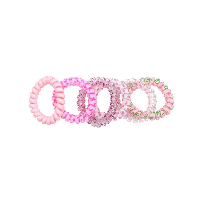 Sweet Girl's candy-colored hair tie, gradient color series, telephone line hair band, hair tie, women's seamless hair tie, hair band that won't damage hair, headwear Item Picture