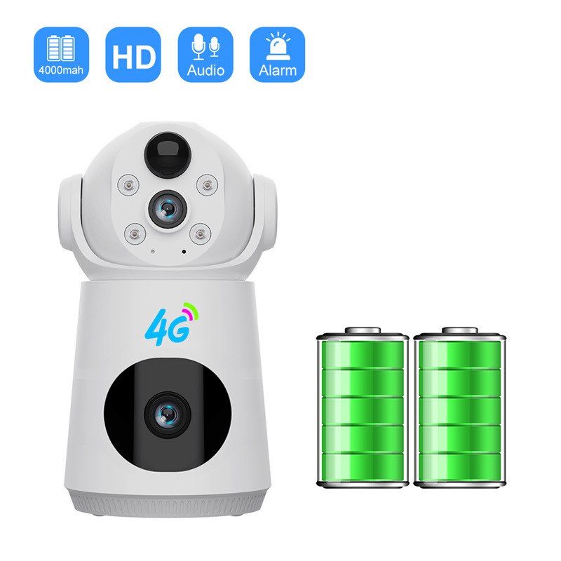 V380PRO新款室内双目4GWIFI高清智能电池摇头机监控摄像头