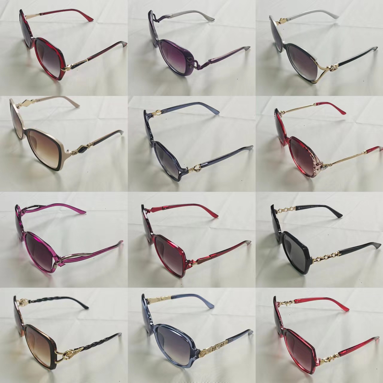 Wholesale of women's sunglasses, fashionable and trendy sunglasses, mixed batch of over a hundred styles, running around the streets and setting up street stalls, mixed batch of sunglasses details Picture