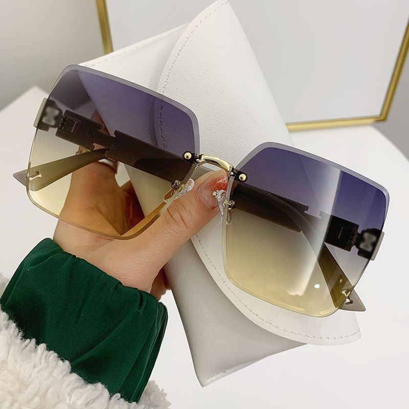 The new trendy Emma large-framed slimming sunglasses, frameless cut-edge sunglasses, and high-end street style glasses are in stock Specification image