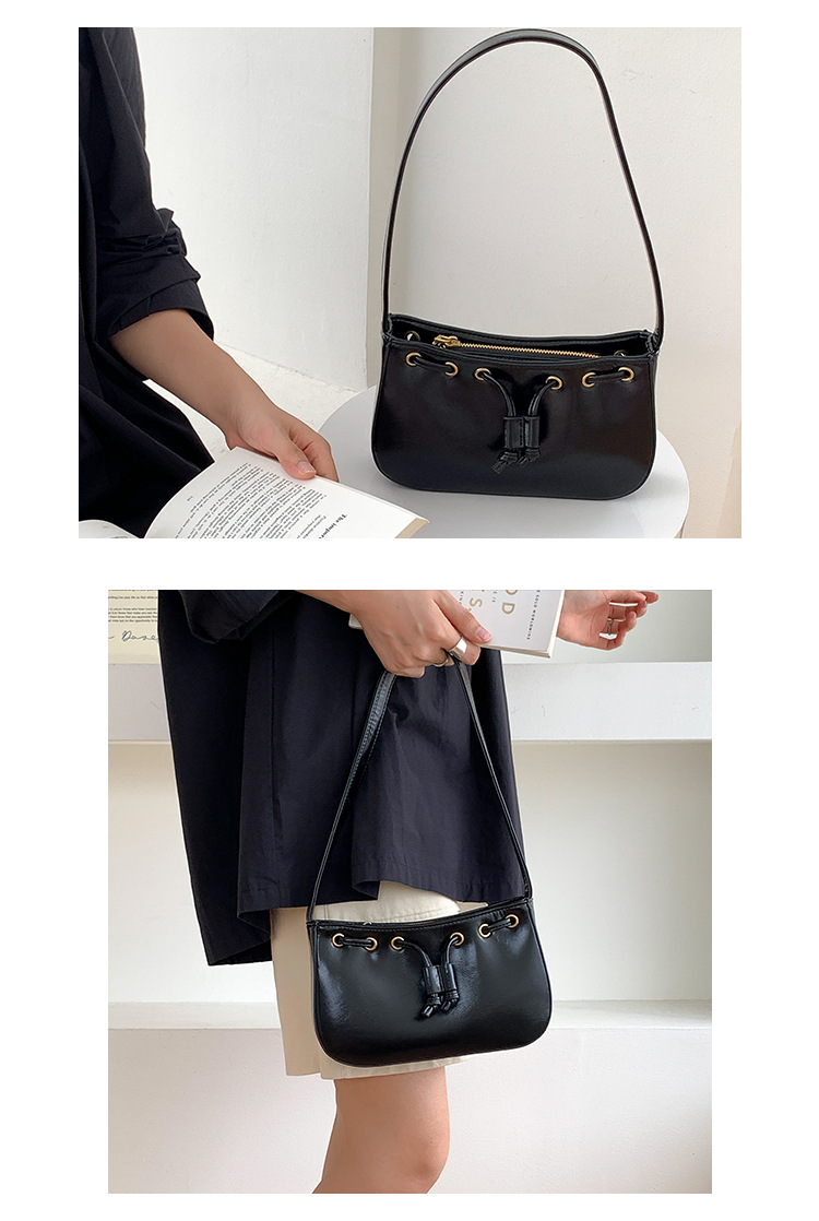 复古韩版新款时髦高级感手提小方包 气质简约通勤女士单肩腋下包详情9