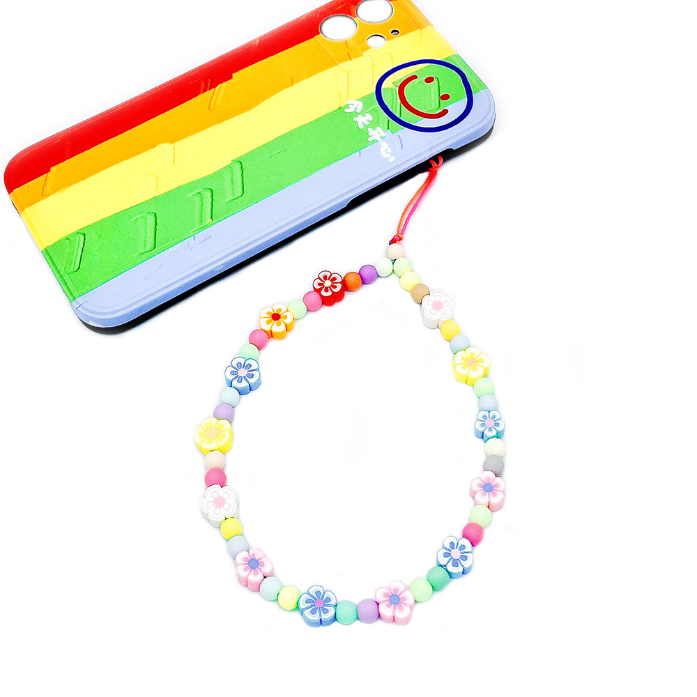 European and American cartoon fruit mobile phone chain, soft clay beaded mobile phone pendant chain, Devil's eye anti-loss mobile phone pendant rope details Picture