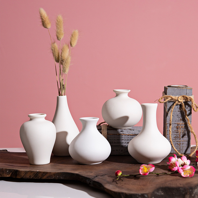 ins flower vases, small ceramic vases, white vases, handicrafts, flower arrangements, aroma diffusers, wholesale living room ceramics