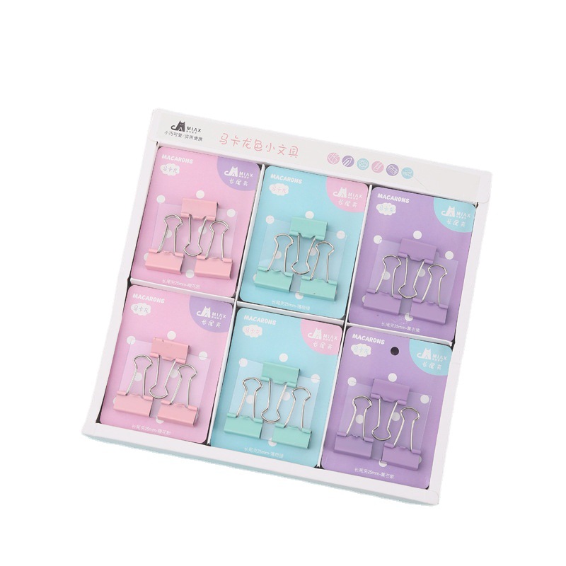 Wholesale of large 25MM long-tail color clips for effortless storage, including dovetail clips, metal document ticket holders, small clips, and stationery Item Picture