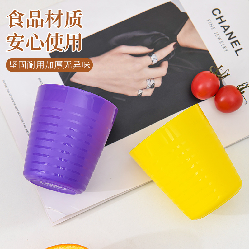 Thickened colored plastic water cups, stacked cups, children's high-temperature resistant portable cups, household children's single-layer portable beverage cups Application Scenario