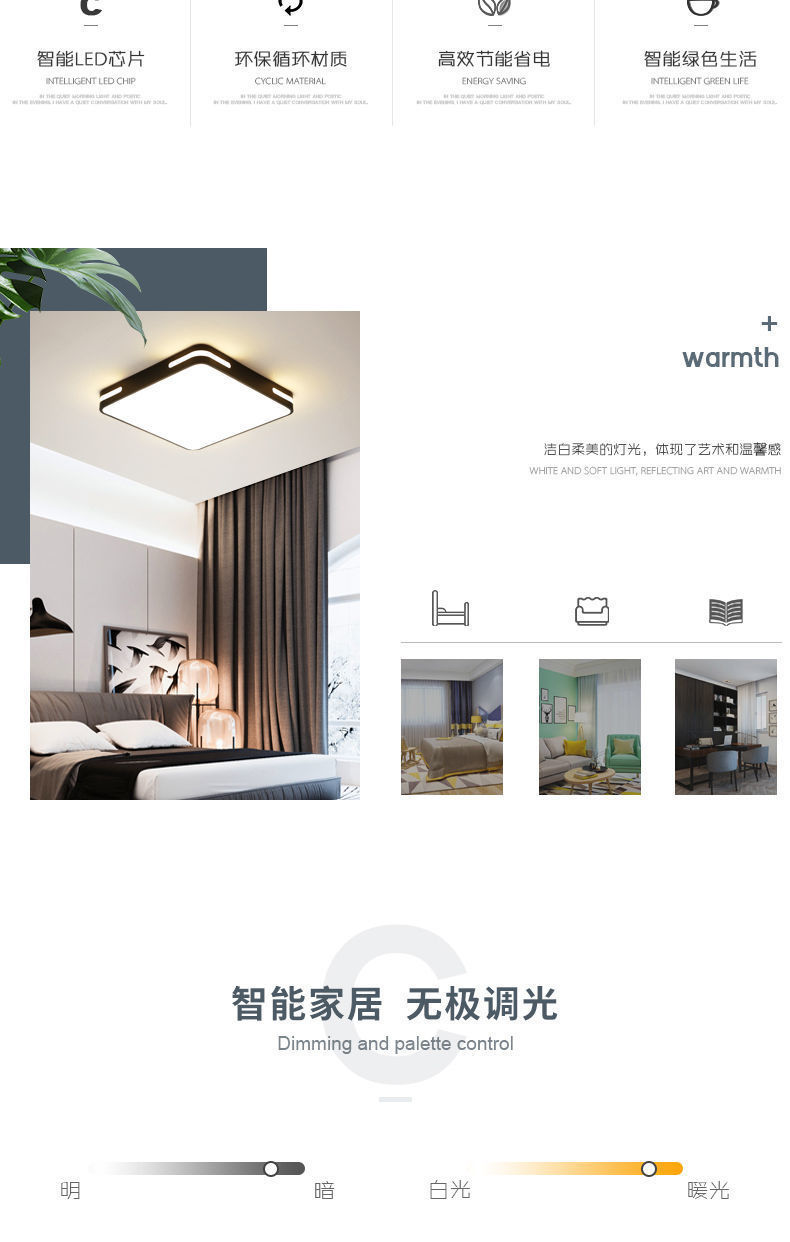 led eye-protecting living room and bedroom lights, modern and simple ultra-thin ceiling lights, corridor and balcony lights, dining room round full-house lights pic 2