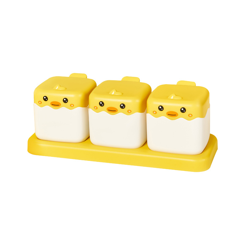 Seasoning Box Household Combination Set Kitchen Storage Seasoning Jar Seasoning Sugar Monosodium Glutamate Salt Tank One Multi-Cell With Cover Item Picture