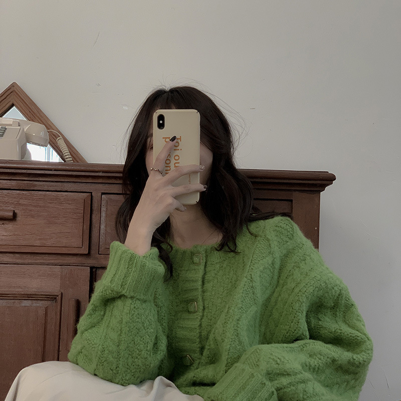 Cardigan Women's Autumn 2022 Spring and Autumn New women's versatile knitted sweater, loose Korean style sweet long-sleeved sweater coat Specification image