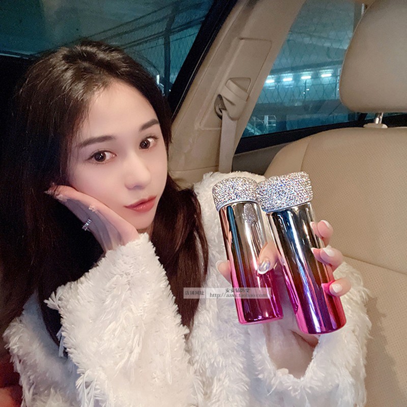 J7IB wholesale mini insulated Cup with water diamond, cute and small pocket, portable cup with diamond inlaid, high personality, high appearance level, light and convenient details Picture