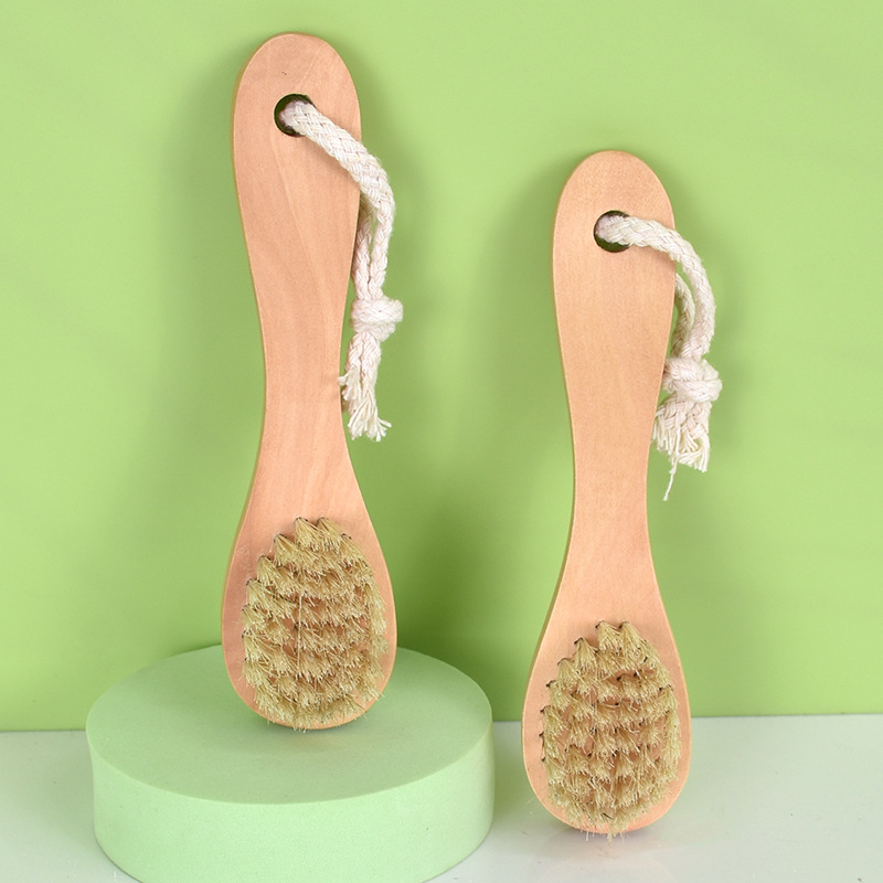 Factory Direct Deep Cleaning Small Brush Cross Border Wood Massage Comb Wood Bristle Face Wash Brush Beard Brush details Picture