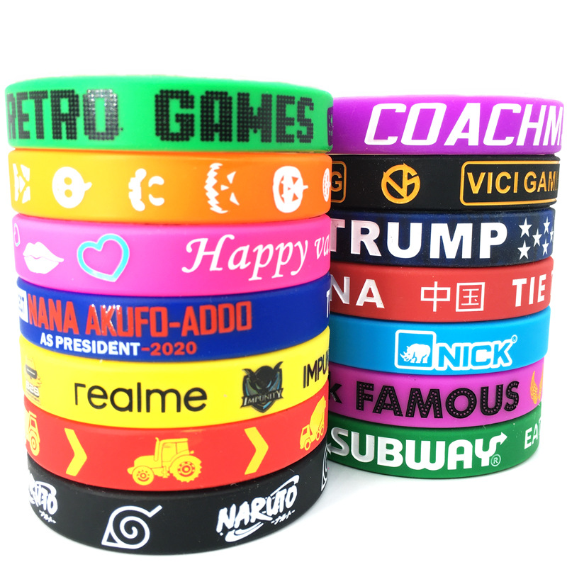 Silicone bracelet printed color LOGO Rubber bracelet Wristband Adult children basketball sports silicone bracelet jewelry details Picture