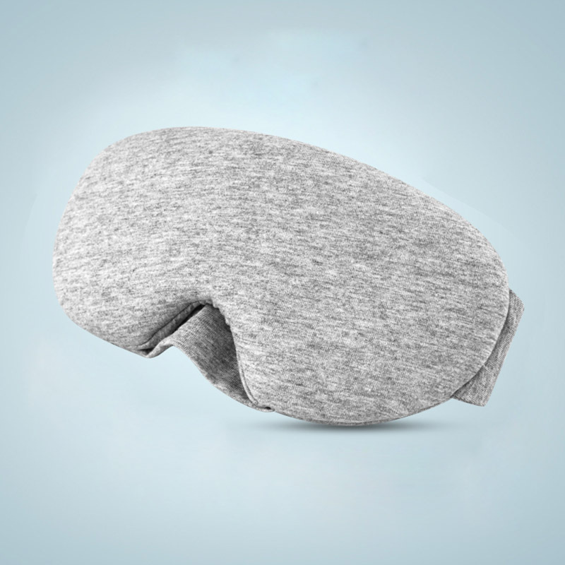 批发灰色棉柔鼻翼遮光睡眠眼罩旅行午休日用透气面罩细节图