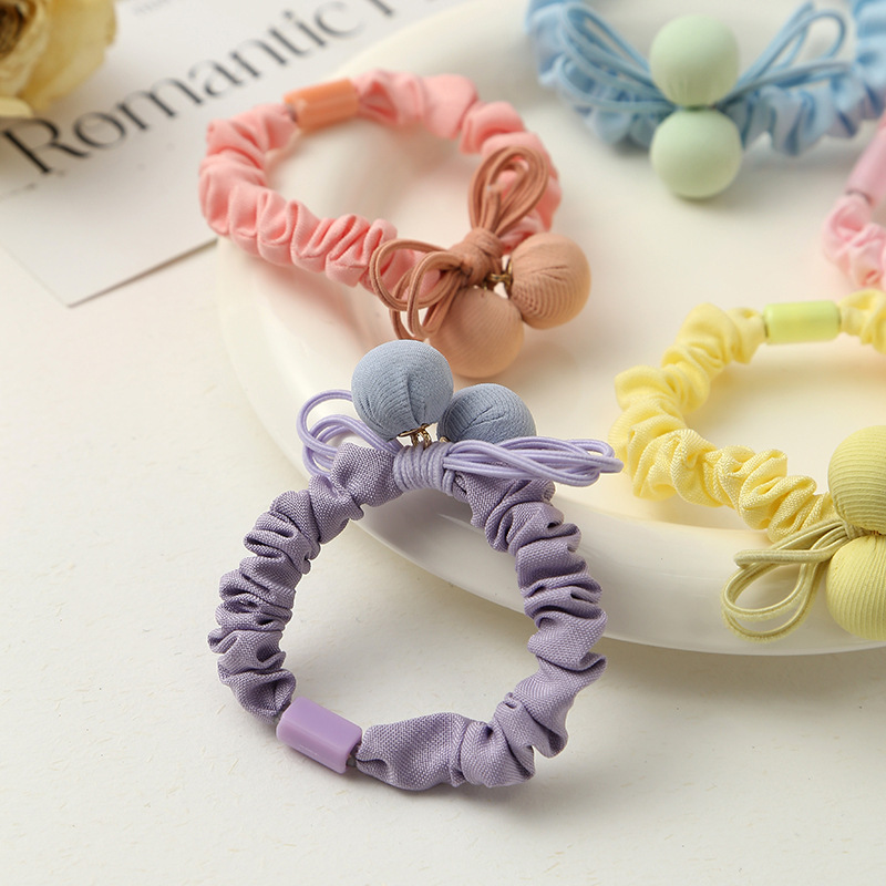 Sweet cream-style small intestine circle, ins style, high-elasticity and durable leather band hair tie, updo hair, ponytail hair tie wholesale details Picture