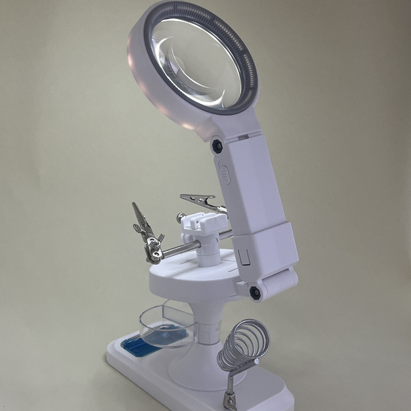 New TH-7031 desktop handheld soldering iron repair folding workbench magnifying glass with lamp assistance