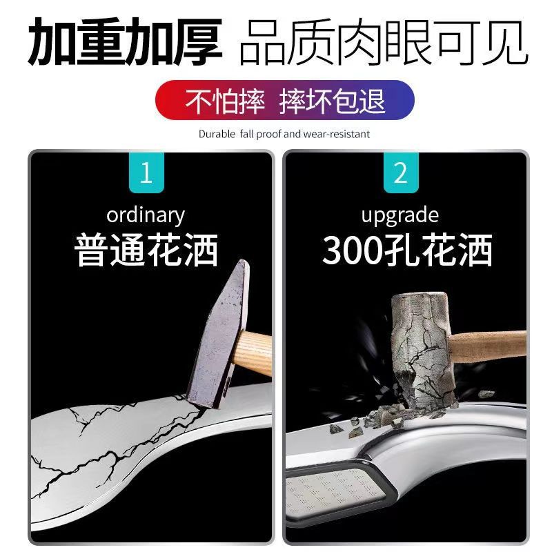 Manufacturer's 300-hole pressurized showerhead, bathroom square handheld showerhead, pressurized shower head, water-saving showerhead Application Scenario