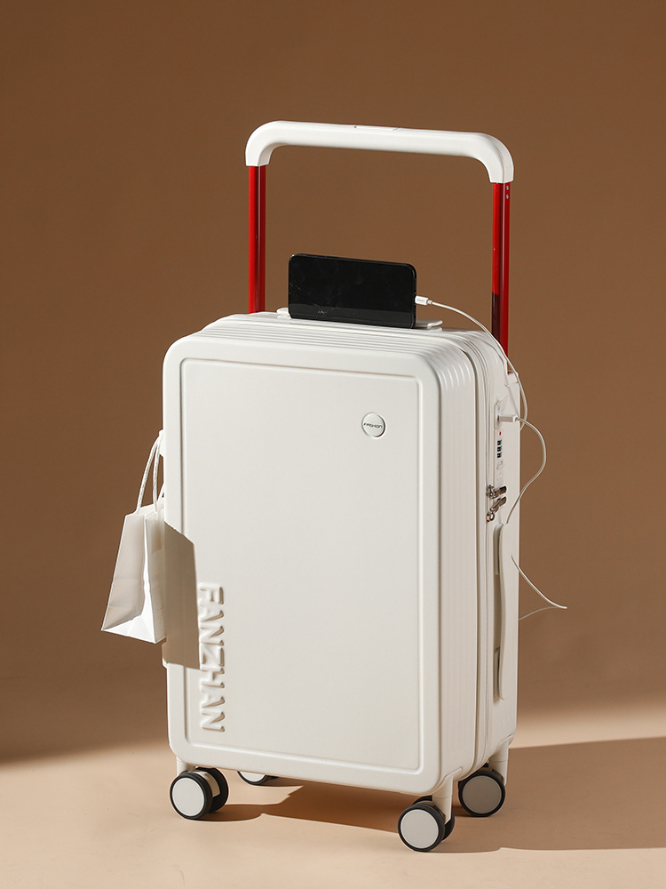 New wide handle suitcase for female students, high appearance level, silent wheel password travel case, fresh and small 20-inch carry-on suitcase full figure