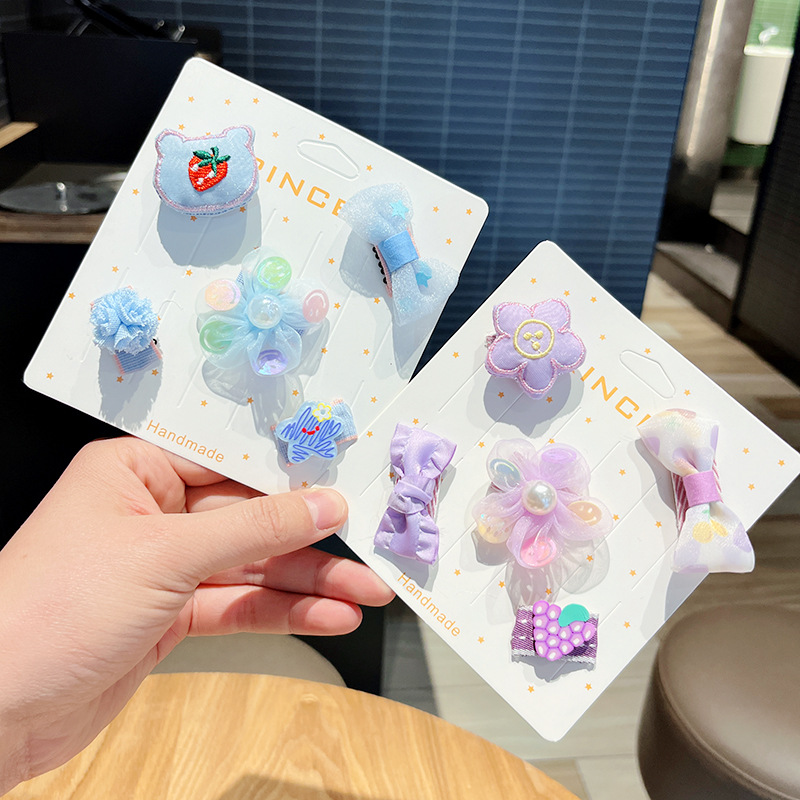 Baby Hair Clip New Children Should Not Flower Hair Clip Super Cute Embroidery Hair Less Hair Card Cartoon Pet Clip details Picture