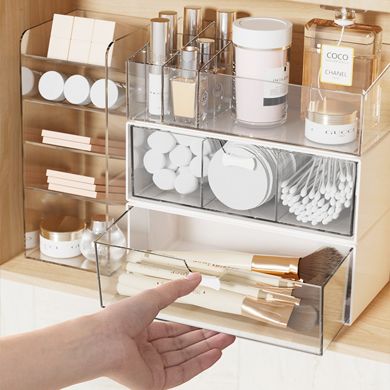 Mirror cabinet storage box Bathroom toiletries toiletries lipstick storage shelf Bathroom cabinet division sorting box 01012JX2306 full figure